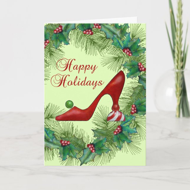 Christmas Shoes Happy Holiday Card (Front)