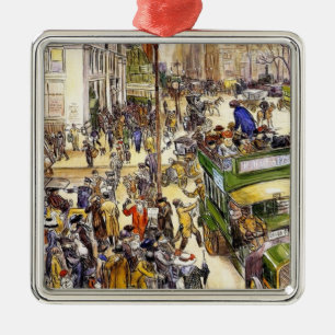 Christmas Shoppers on Fifth Avenue (New York City) Metal Ornament