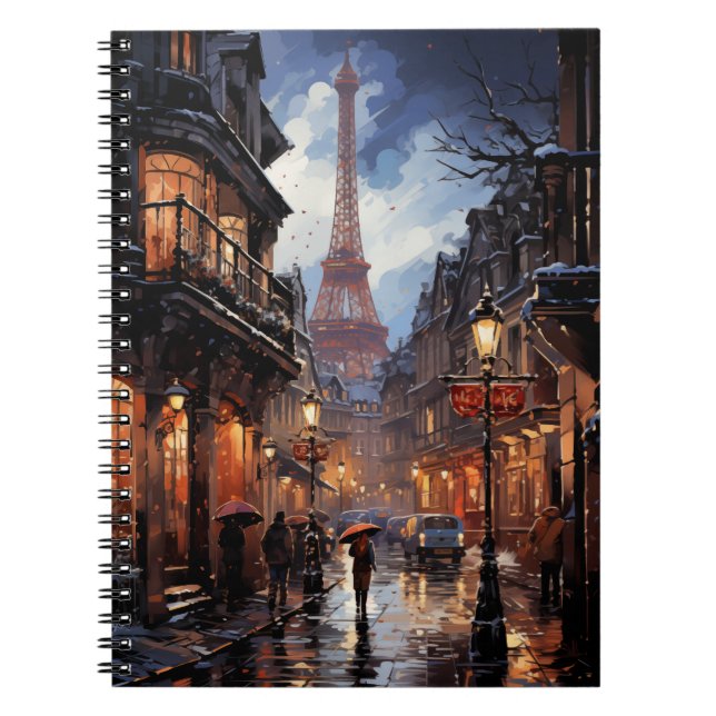 Christmas Shopping In Paris Notebook (Front)