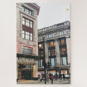Christmas Shopping, Oxford Street, London, UK Jigsaw Puzzle