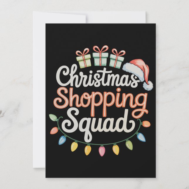 Christmas Shopping Squad Xmas Matching Family Holiday Card (Front)