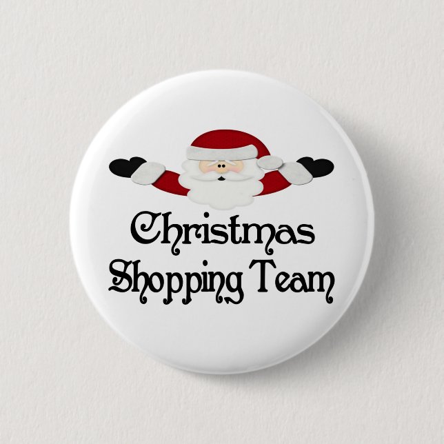 Christmas Shopping Team 2 Inch Round Button (Front)