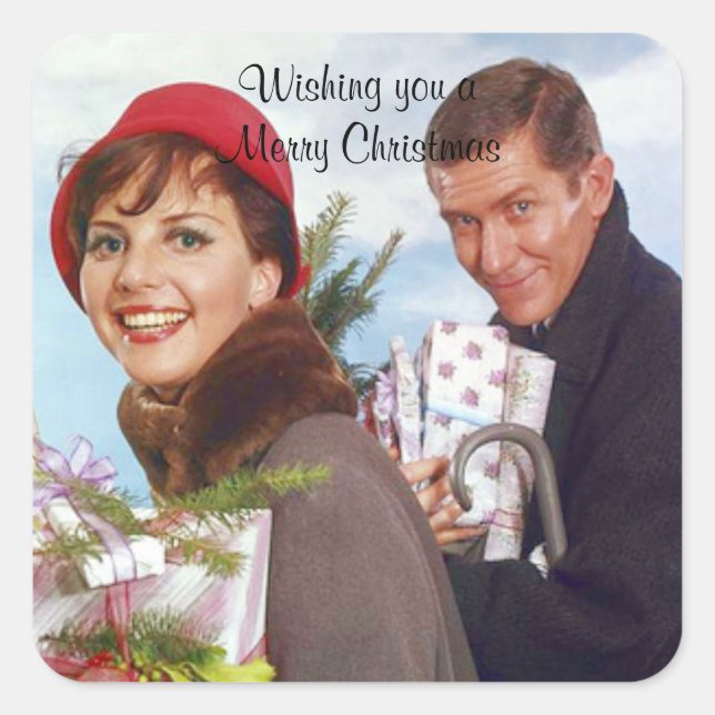 Christmas Shopping vintage sticker (Front)