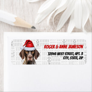 Christmas Shorthair Pointer Dog Return Address