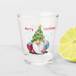 Christmas Shot Glass Gnome with Gift