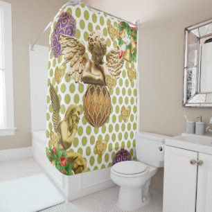 Christmas Shower Curtain, Angel