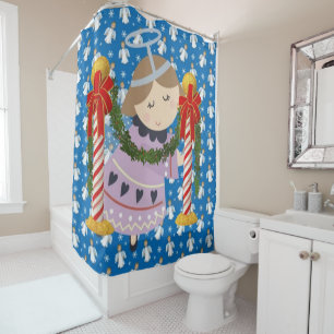 Christmas Shower Curtain, Angel
