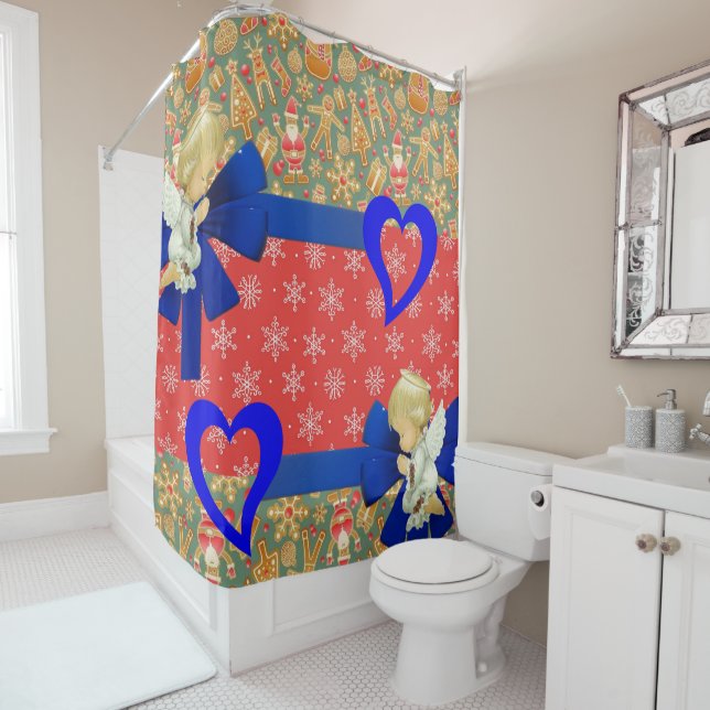 Christmas Shower Curtain, Angel (In Situ)