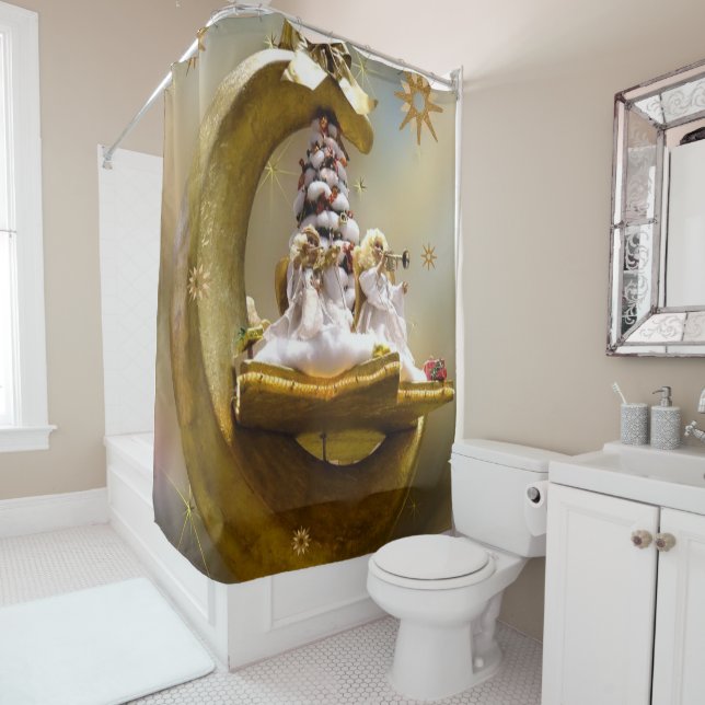 Christmas Shower Curtain, Christmas Angel (In Situ)