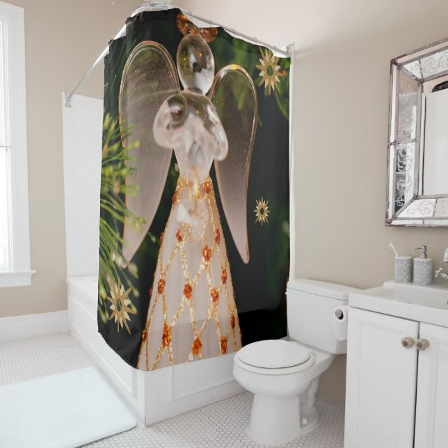Christmas Shower Curtain, Christmas Angel (In Situ)