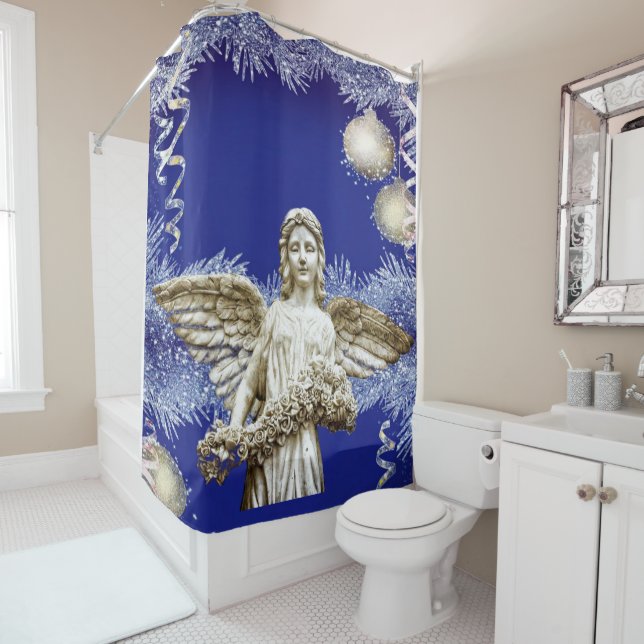 Christmas Shower Curtain, Christmas Angel (In Situ)