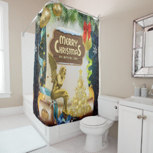 Christmas Shower Curtain, Christmas Angel