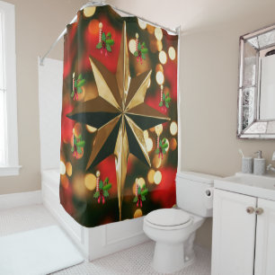 Christmas Shower Curtain, Christmas Candle