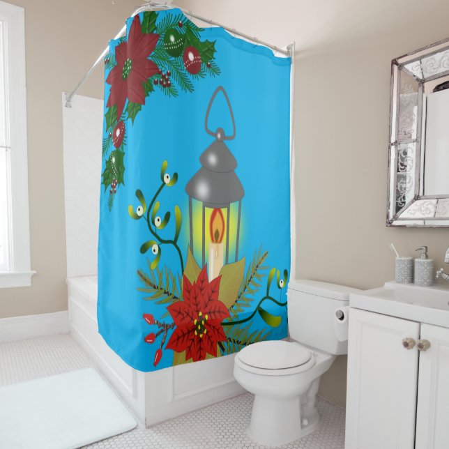 Christmas Shower Curtain, Christmas Candle (In Situ)