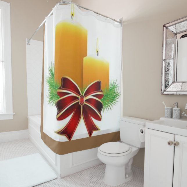 Christmas Shower Curtain, Christmas Candle (In Situ)