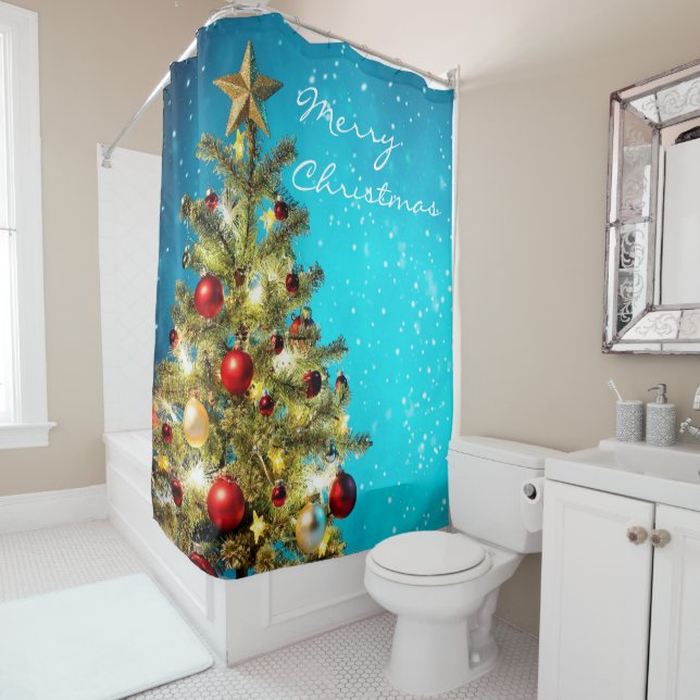 Christmas Shower Curtain/Christmas Tree (In Situ)