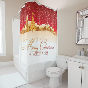 Christmas Shower Curtain/Christmas Village