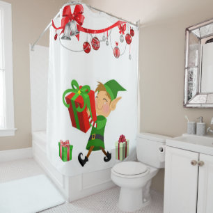 Christmas Shower Curtain, Elf