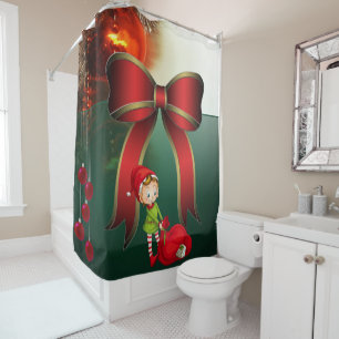 Christmas Shower Curtain, Elf