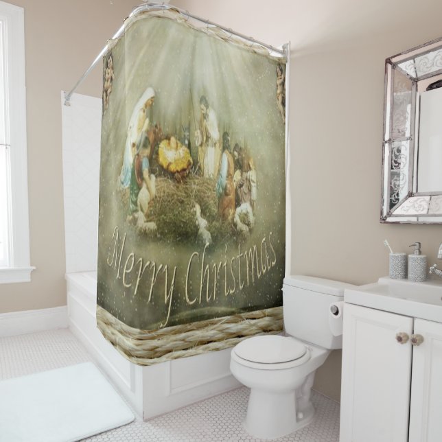 Christmas Shower Curtain, Jesus Christ (In Situ)