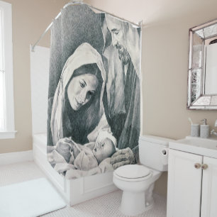 Christmas Shower Curtain, Jesus Christ