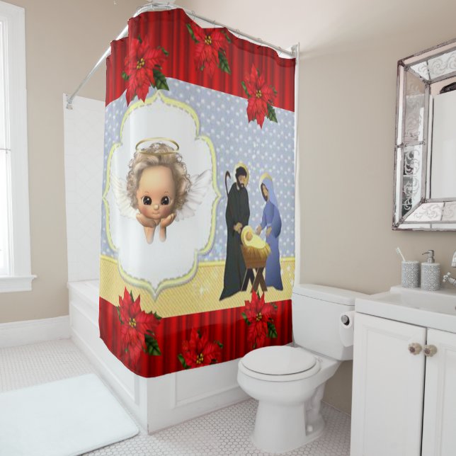 Christmas Shower Curtain, Jesus Christ (In Situ)