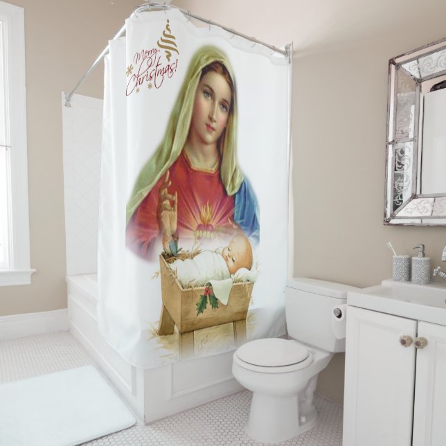 Christmas Shower Curtain, Jesus Christ (In Situ)