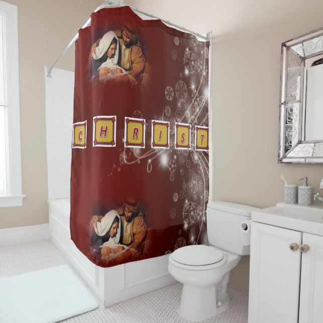 Christmas Shower Curtain, Jesus Christ (In Situ)