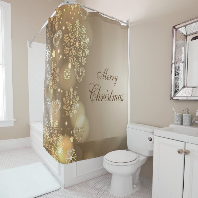 Christmas Shower Curtain, Merry Christmas (In Situ)
