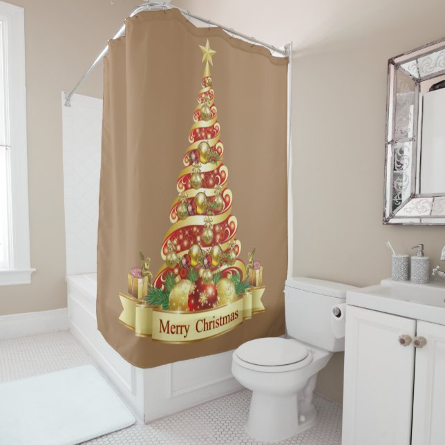 Christmas Shower Curtain, Merry Christmas (In Situ)