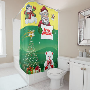 Christmas Shower Curtain, Merry Christmas