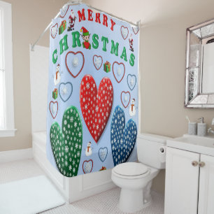 Christmas Shower Curtain, Merry Christmas