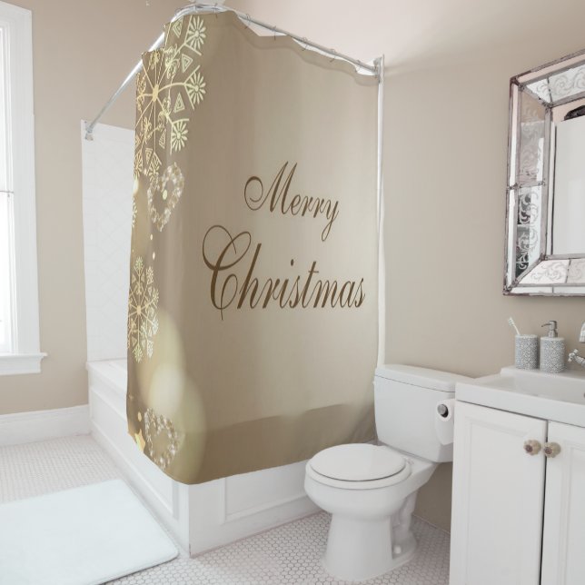 Christmas Shower Curtain, Merry Christmas (In Situ)