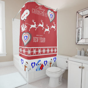 Christmas Shower Curtain, Merry Christmas