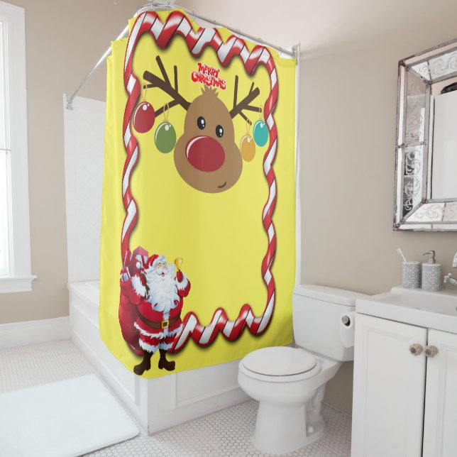 Christmas Shower Curtain, Merry Christmas (In Situ)
