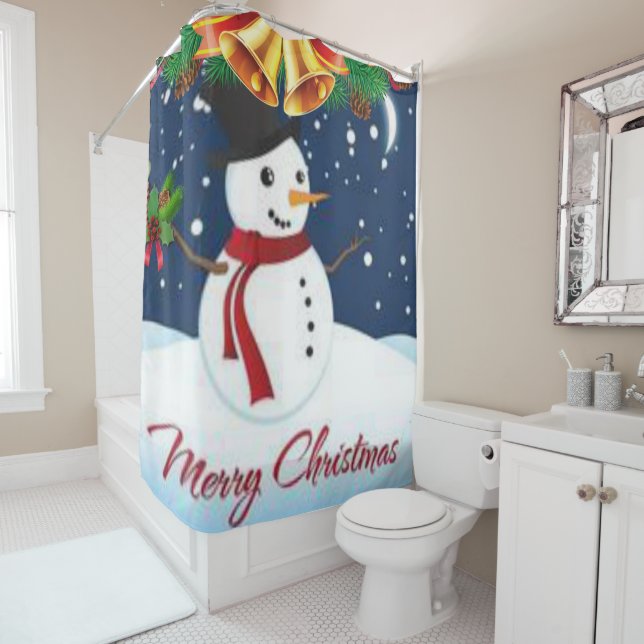 Christmas Shower Curtain, Merry Christmas (In Situ)