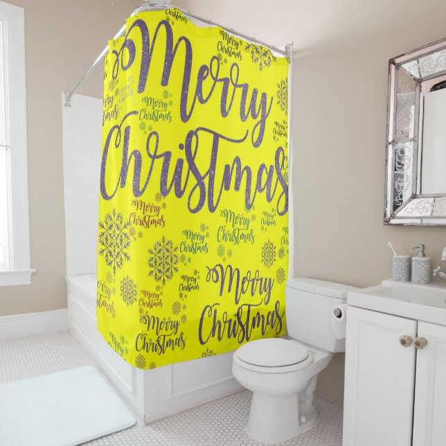 Christmas Shower Curtain, Merry Christmas (In Situ)