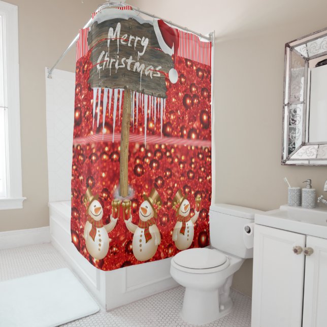Christmas Shower Curtain, Merry Christmas (In Situ)