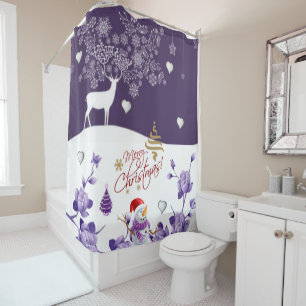 Christmas Shower Curtain, Merry Christmas
