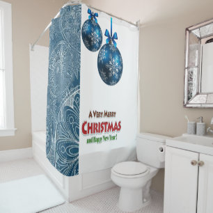 Christmas Shower Curtain, Merry Christmas