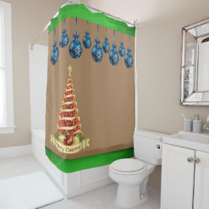 Christmas Shower Curtain, Merry Christmas