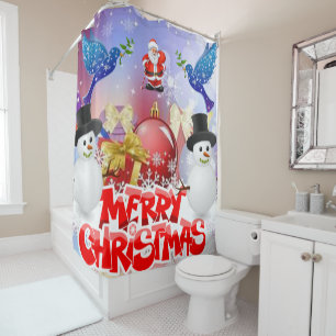 Christmas Shower Curtain, Merry Christmas