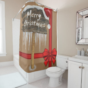 Christmas Shower Curtain, Merry Christmas