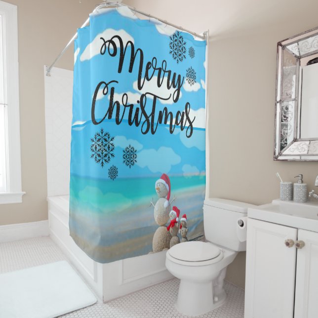 Christmas Shower Curtain, Merry Christmas (In Situ)