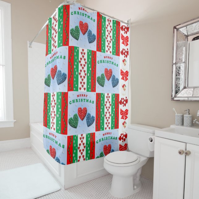 Christmas Shower Curtain, Merry Christmas (In Situ)