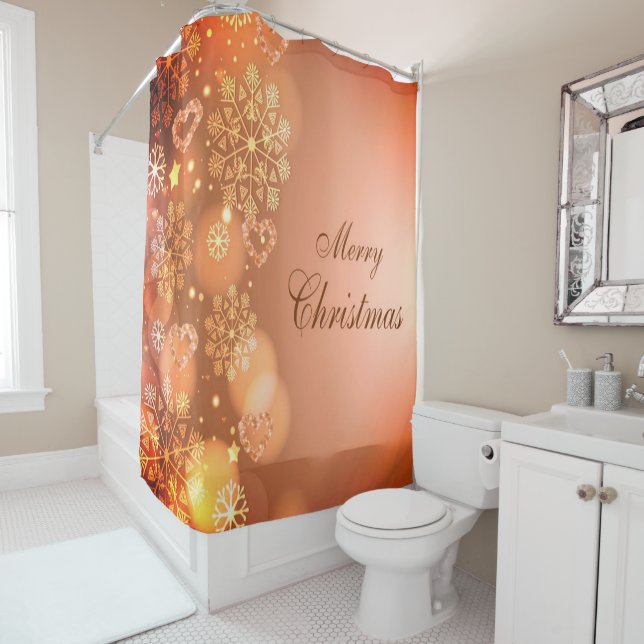 Christmas Shower Curtain, Merry Christmas Shower C (In Situ)