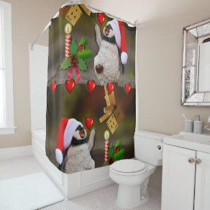 Christmas Shower Curtain, Penguin