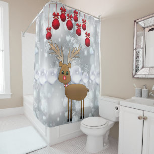 Christmas Shower Curtain, Reindeer