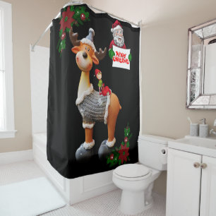 Christmas Shower Curtain, Reindeer