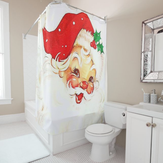 Christmas Shower Curtain, Santa (In Situ)